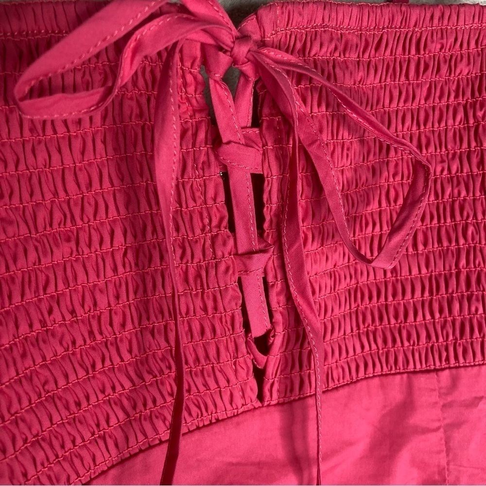 NEW Tuckernuck Smocked Midi Dress Women’s XXS Watermelon Pink Hyacinth House NWT - Picture 6 of 11